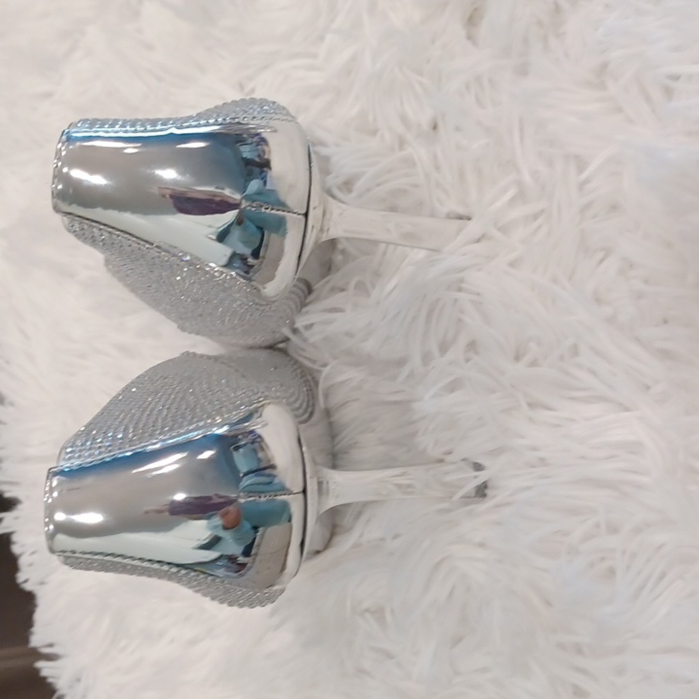 Steve Madden Martina-R Rhinestone Embellished Stiletto Pumps Silver SZ 7 NEW - Picture 8 of 11